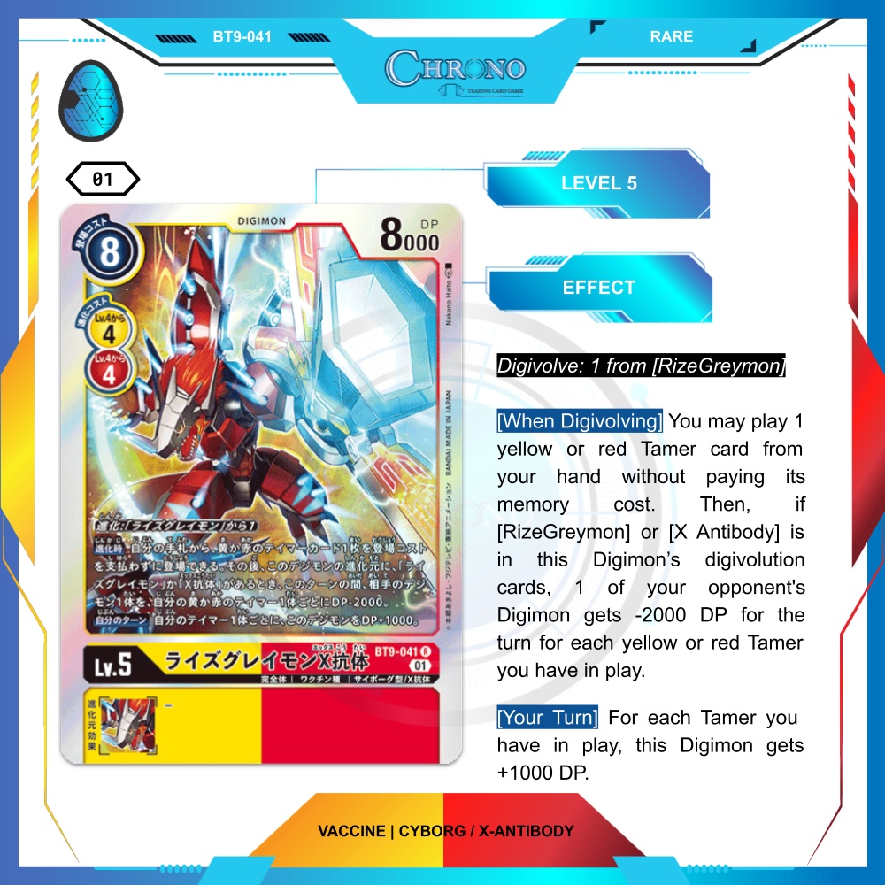 BT9-041 | RizeGreymon (X Antibody) | Rare | Digimon Card Single ...