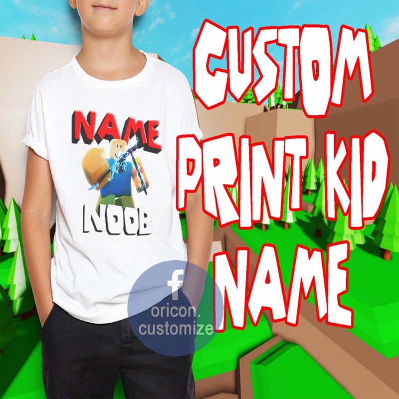 Baju Roblox boy x Tshirt roblox kid custom add name character roblox ...