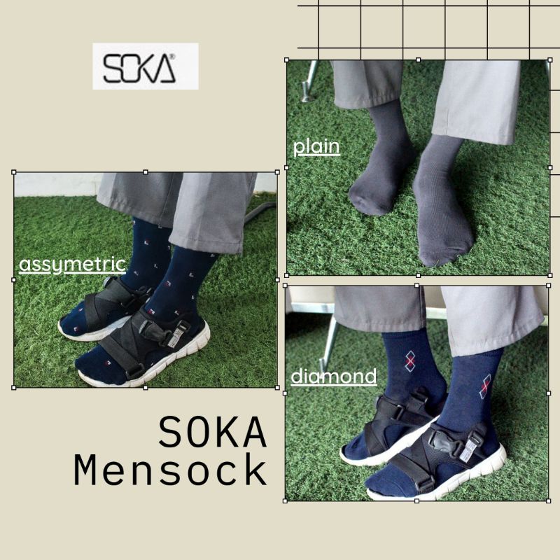 [1 PAIR] ORIGINAL SOKA Mensock Executive Asymmetric Men's Socks for ...