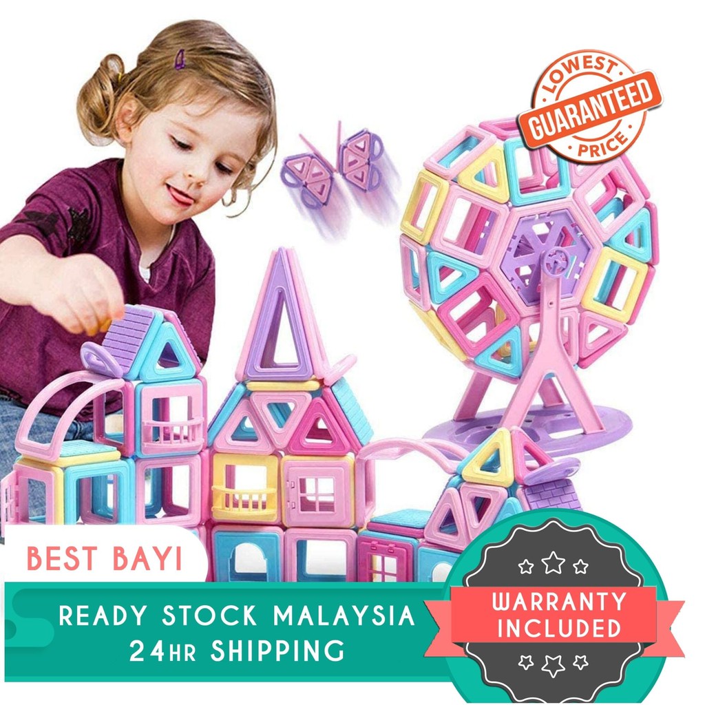 118 Pcs Magnetic Building Blocks Toy Blok Magnet Education Cute Fun ...