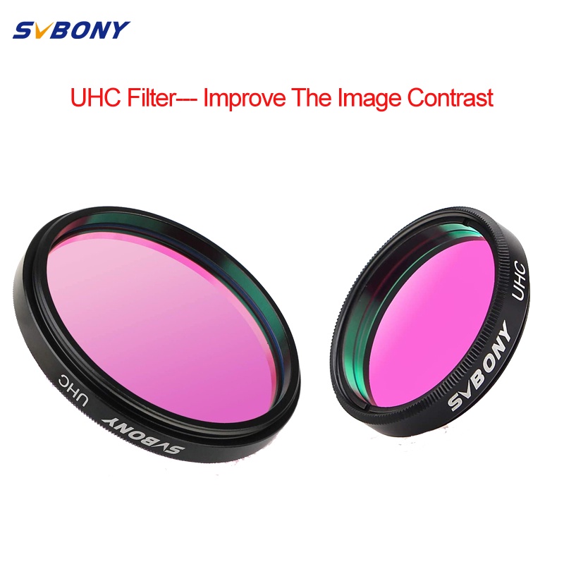 SVBONY Telescope Filter UHC Filter Improve The Image Contrast Reduces Light Pollution For Astrophotography (1.25 2 Inches) I.274519952