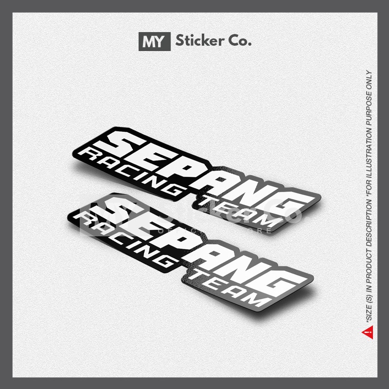 Sticker Sepang Racing Team Logo Black And White Pair 2 Pieces Set