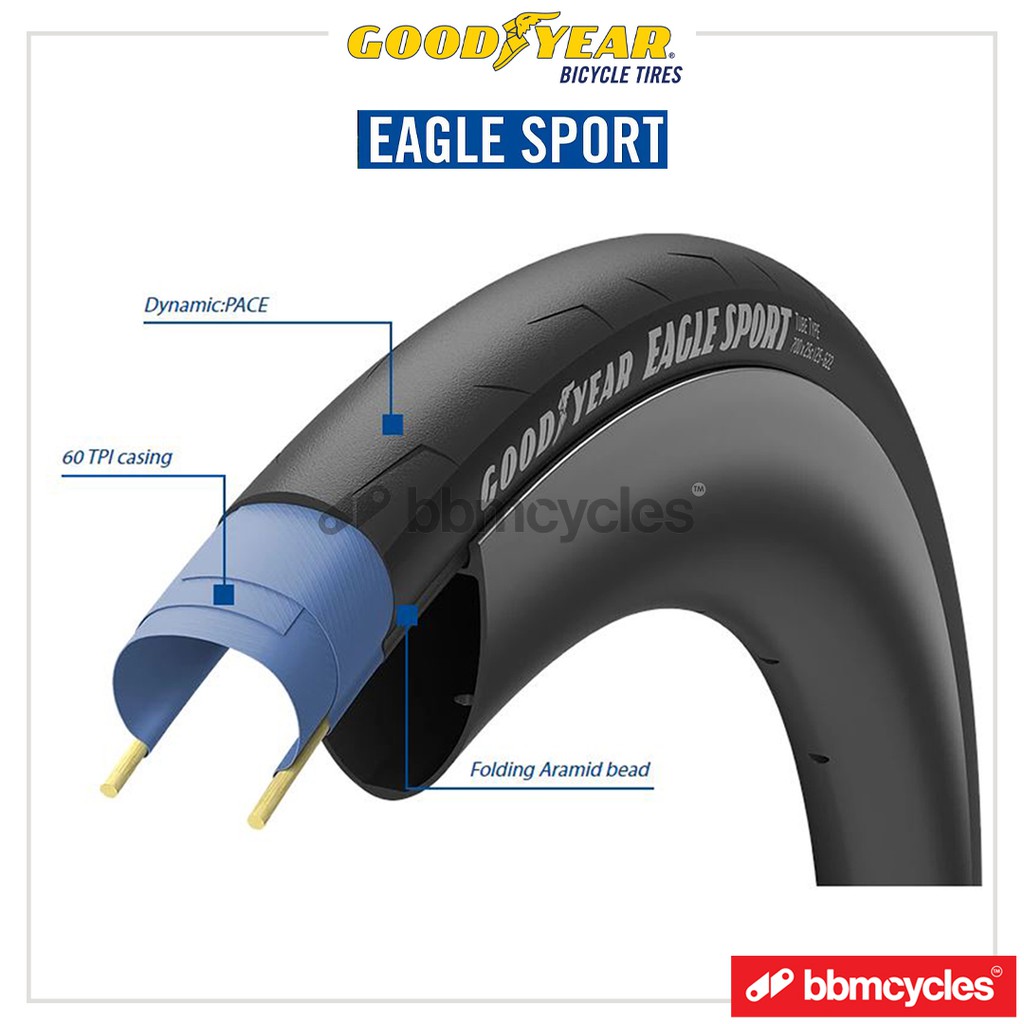 GOODYEAR EAGLE SPORT ROAD BIKES TIRES 700C BICYCLE TIRES TUBE TYPE