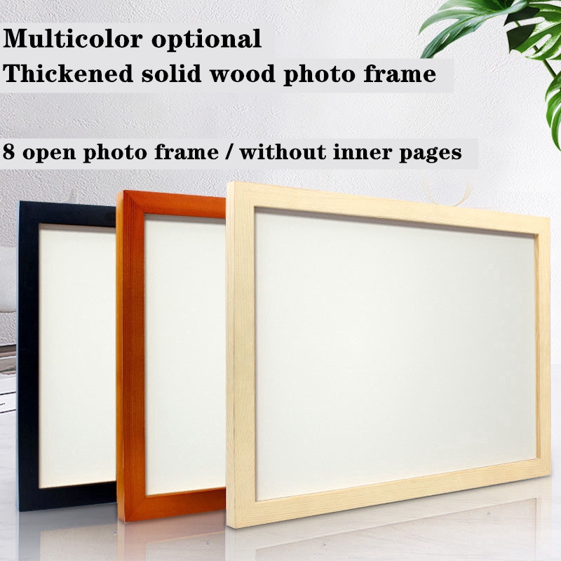 【Ready stock】Solid wood photo frame thickened 8K wall hanging 1000 PCS puzzles photo frame photo