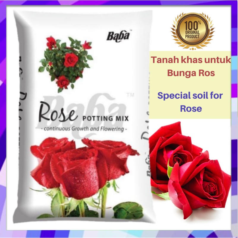 Baba Rose Potting Mix Soil (7 Litre) / Tanah Campuran Khas untuk Bunga