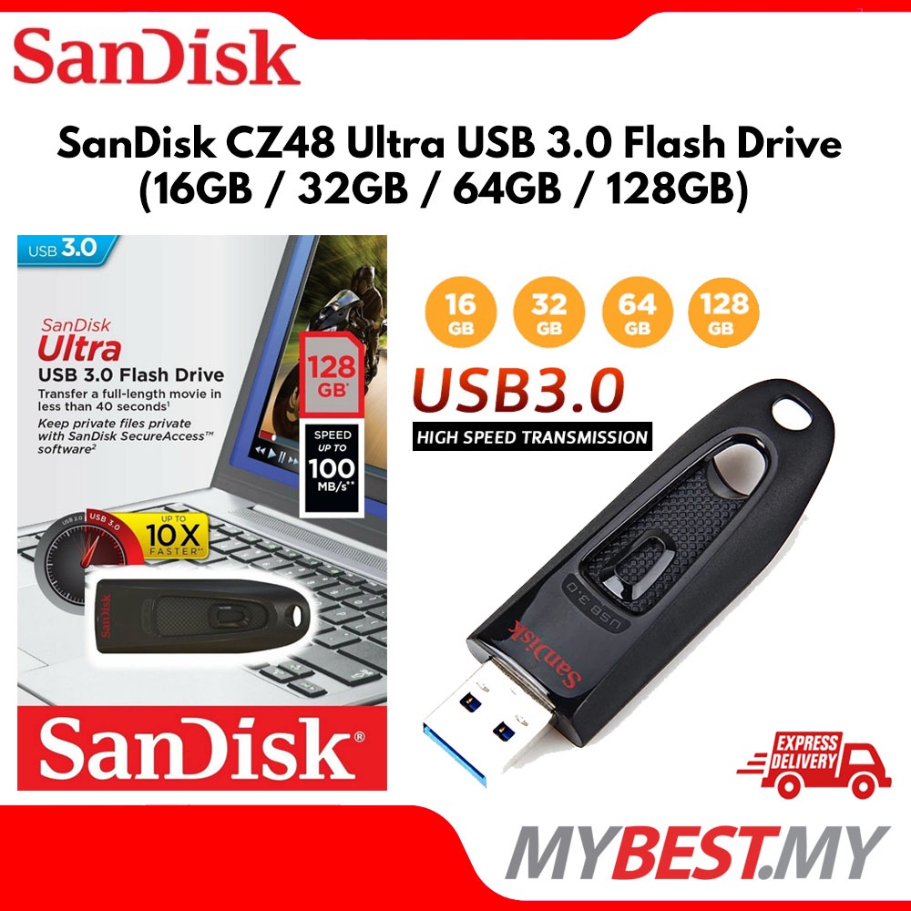 Sandisk Cz48 Ultra Usb 30 100mbs Flash Drive 16gb 32gb 64gb