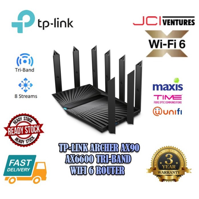 Tp-Link Archer AX90 AX6600 Tri-Band Wi-Fi 6 Router | Shopee Malaysia