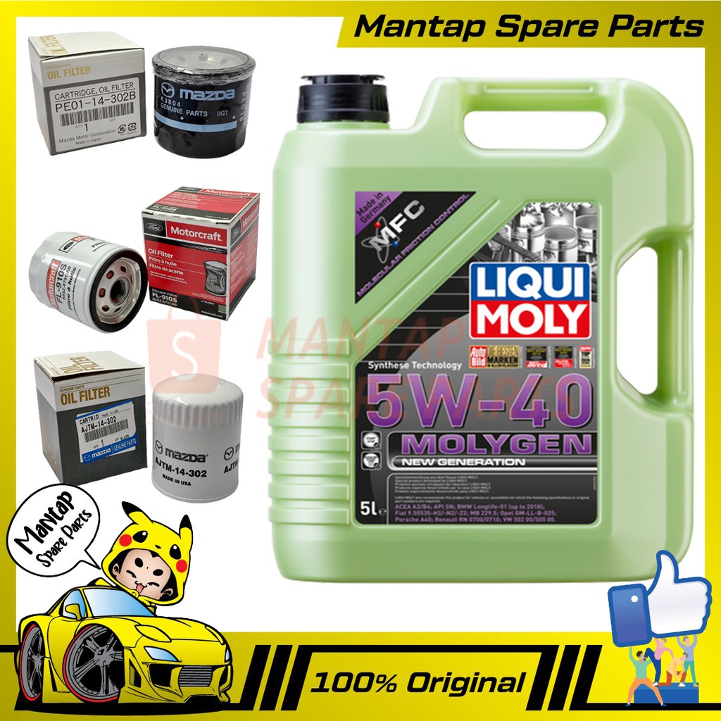 Liqui Moly Fully Synthetic Molygen 5W40 Engine Oil (5L) 5W-40 Minyak ...