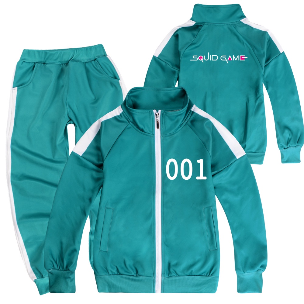 Number 001 Korean TV Play Squid Game Cosplay Costume Suits Sky Blue