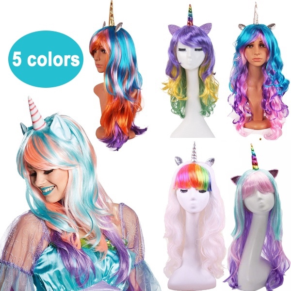 Unicorn Cosplay Wig Halloween Costumes for Kids Girls Birthday