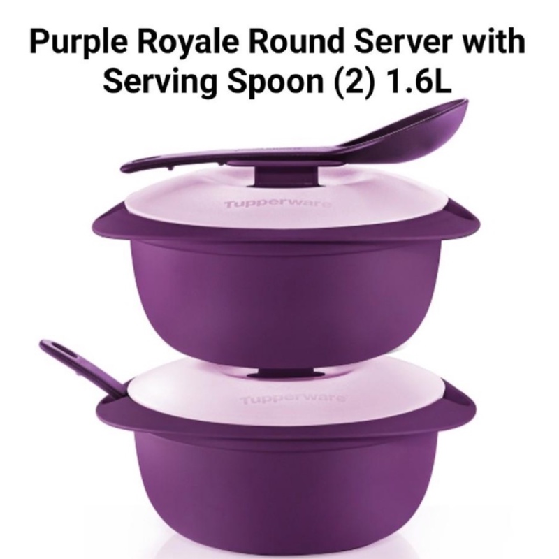 (READY STOCK) Microwavable Purple Royal Server Tupperware 1.6L(1pcs ...