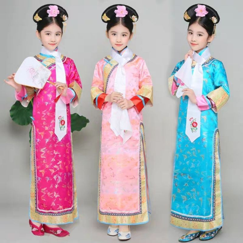 Kids CheongSam Princess Traditional Costumes Kids Chinese New Year ...