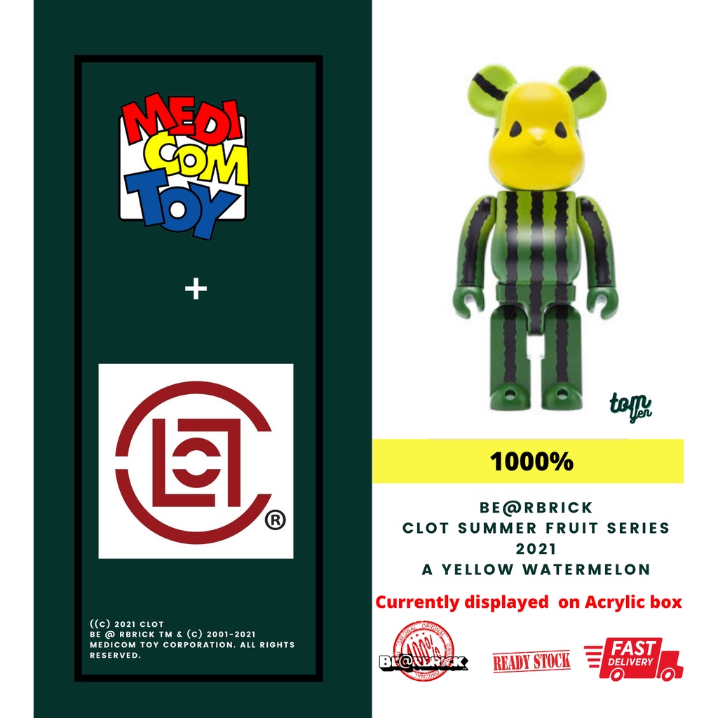 Ready Stock ) Bearbrick/Be@rbrick Clot Yellow Watermelon 1000 ...