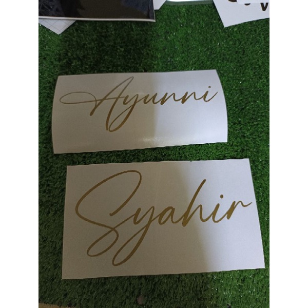 Sticker nama/ nama sticker / gold kaler/ sticker gold Shopee Malaysia