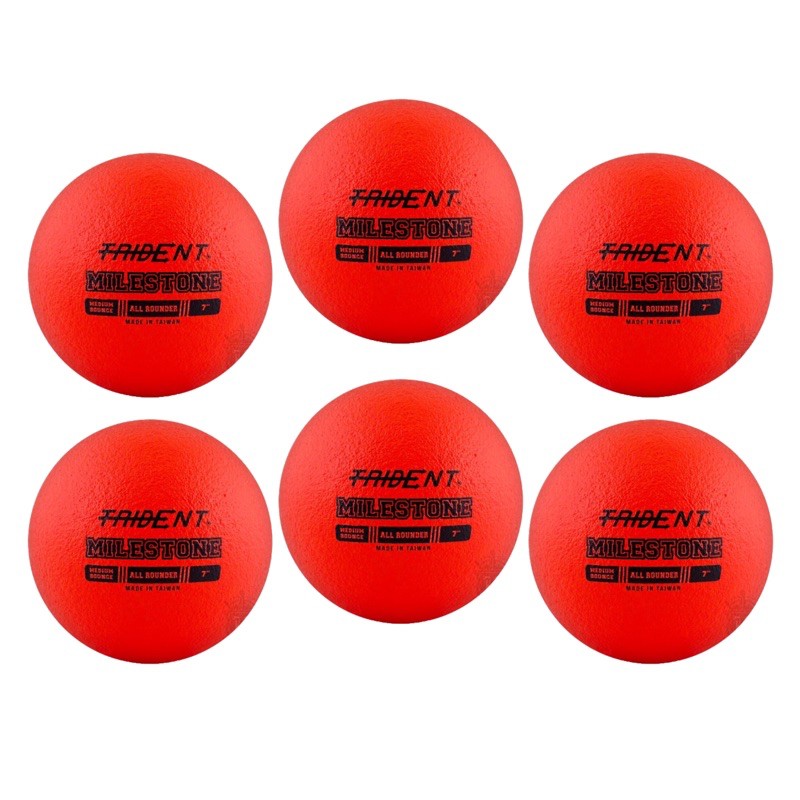 6 Dodgeball Official Size 6 Pcs Set Trident Milestone All Rounder