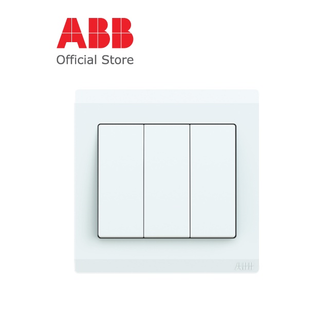 ABB INORA 3 Gang 1 Way 10AX Switch White | BL103 | Shopee Malaysia