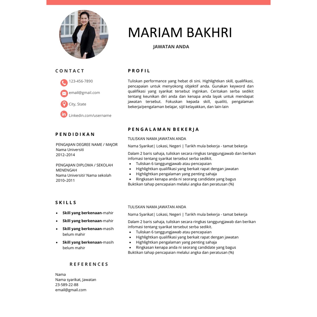 [Malay] 20 Sets Professional Resume/CV Templates 🔥 Edit Dalam Microsoft ...