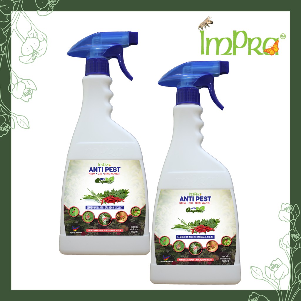 2 X IMPRA Anti Pest Organic Pesticide & Fungicide Insect Repellent