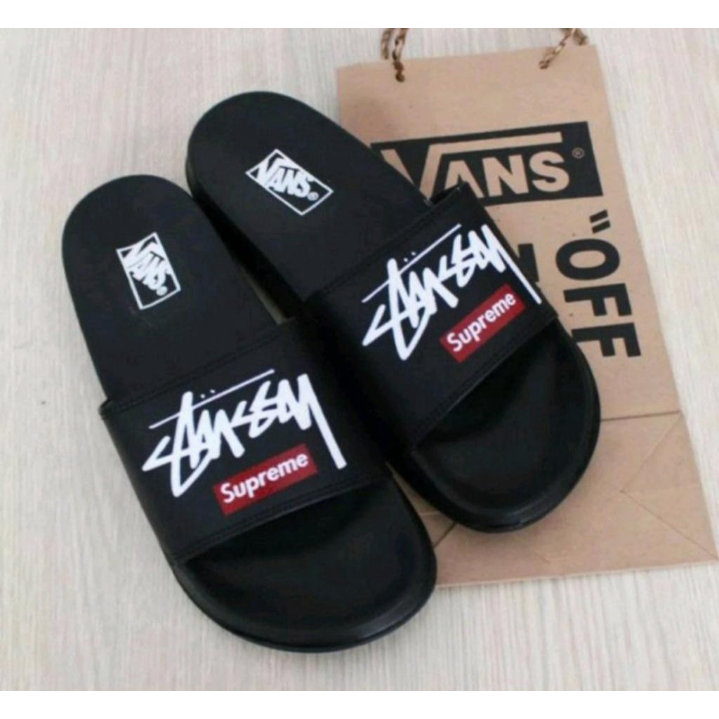 Supreme slip on sandals online