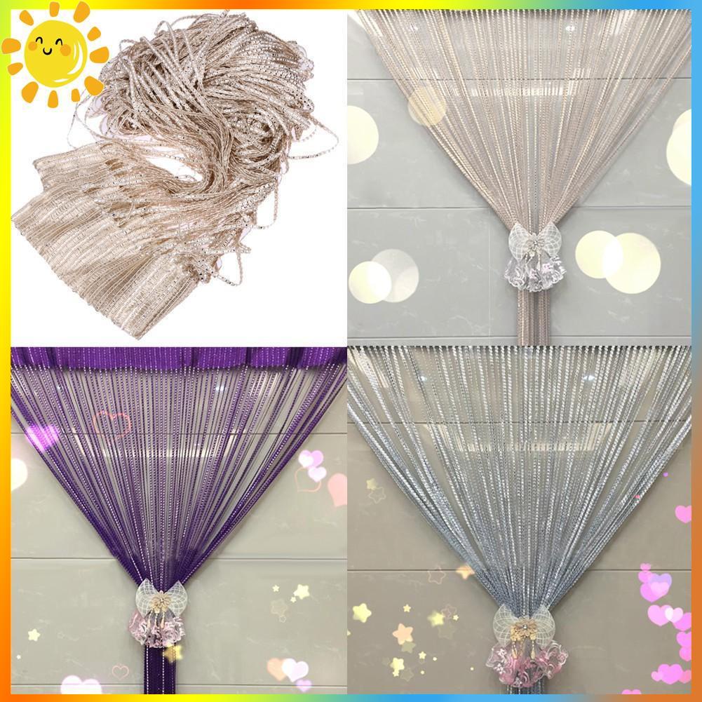 1m*2m Silver Leather Line Curtain String Curtain Door Window Decoration ...