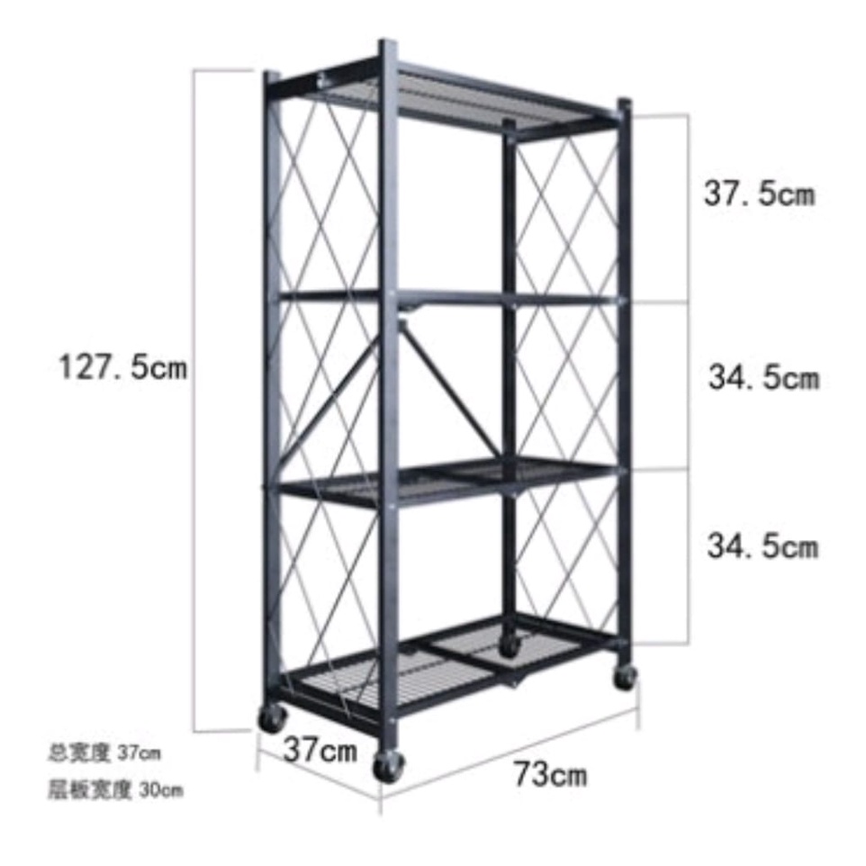 Foldable Storage Rack With Wheel Rak Dapur Rak Kabinet Dapur Rak ...