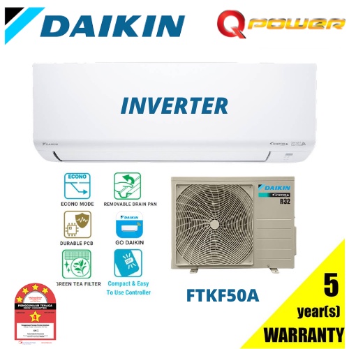 Daikin 2 0hp R32 Inverter Air Conditioner Ftkf50b Rkf50a 3wmy Lf Built