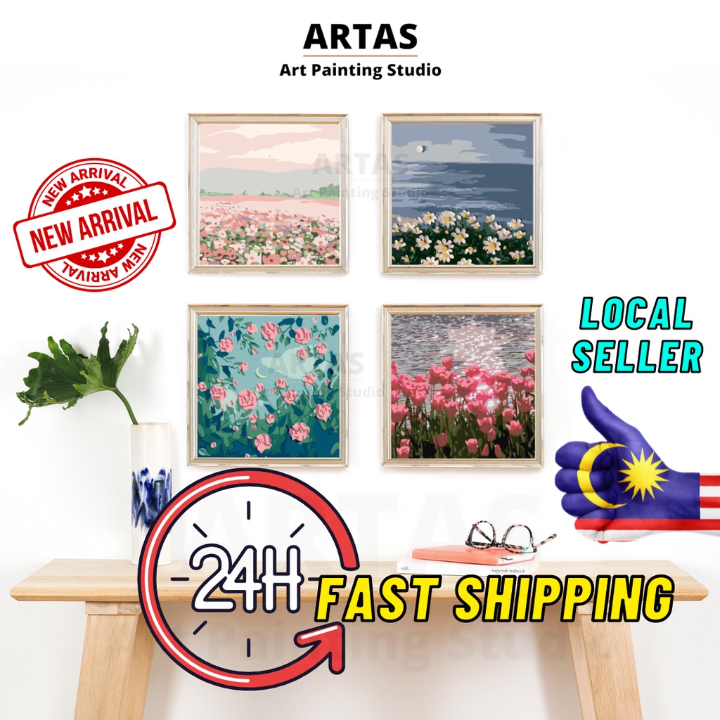 Paint by Number Painting by Number Canvas with Frame Wall Decoration