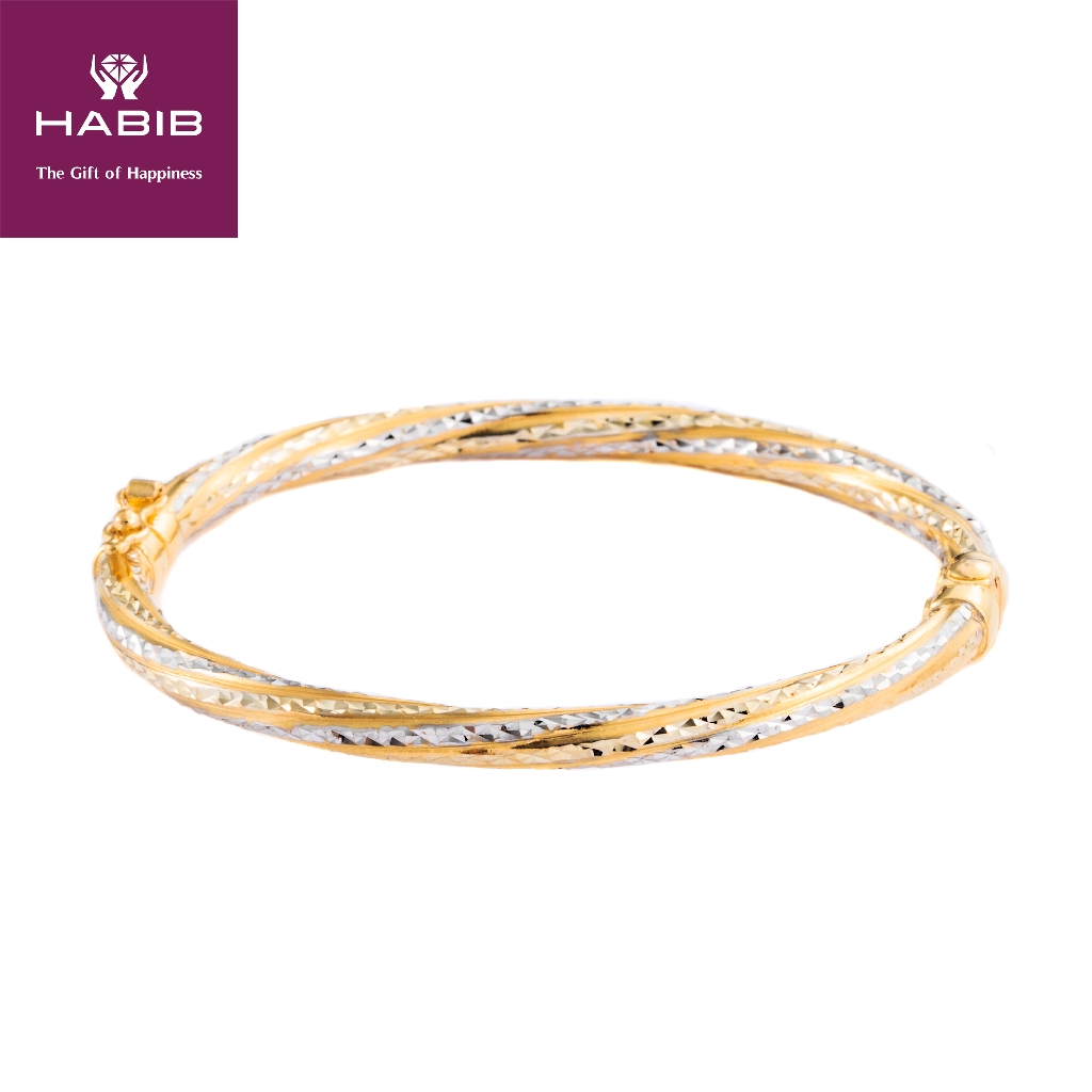 HABIB Irdeena White and Yellow Gold Bangle 916 Gold Shopee Malaysia