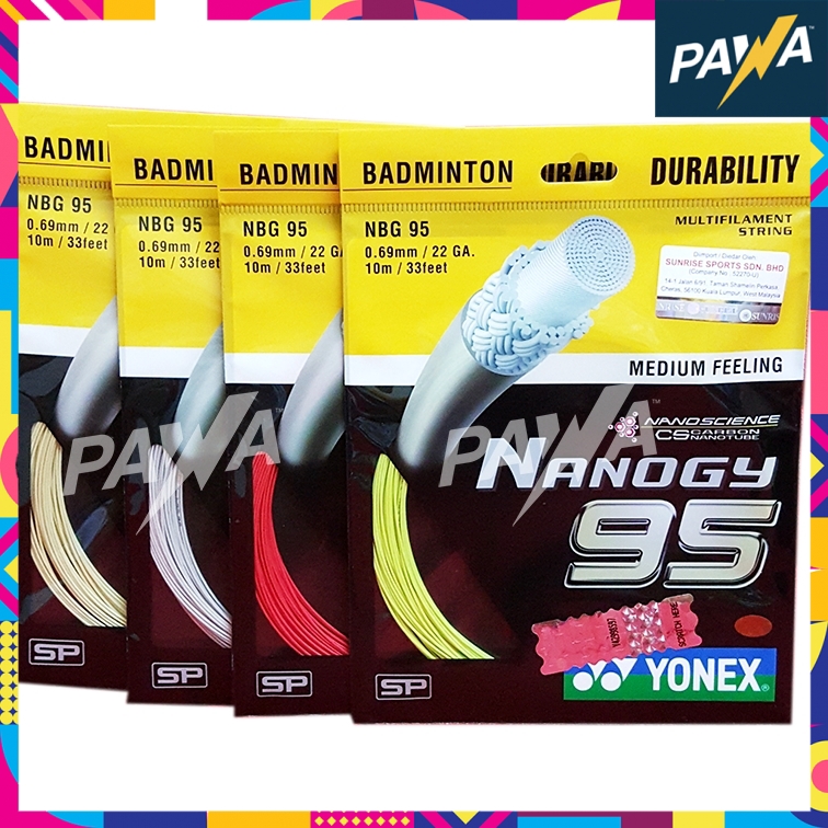 Yonex Nanogy 95 Badminton String (100% Original Sunrise) | Shopee