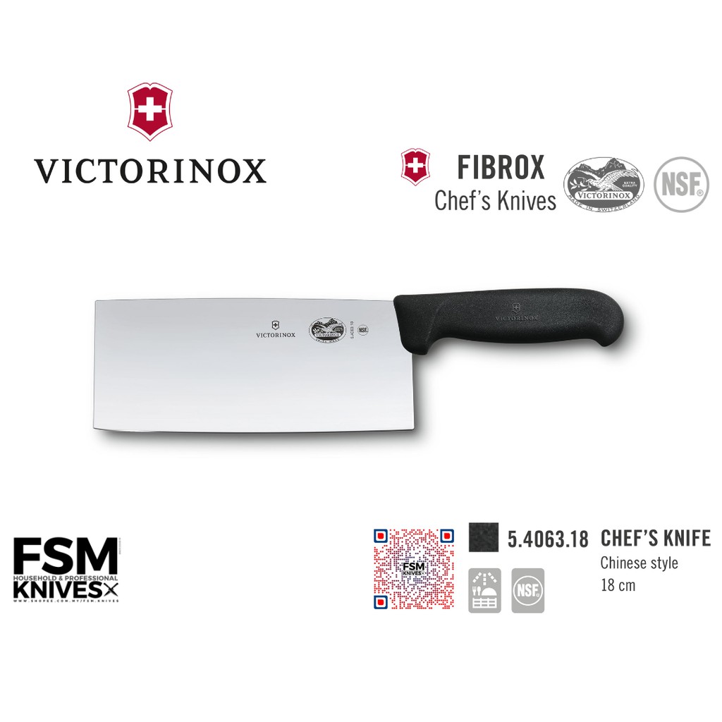 Victorinox Fibrox Chinese chef's knife 18 cm 5.4063.18