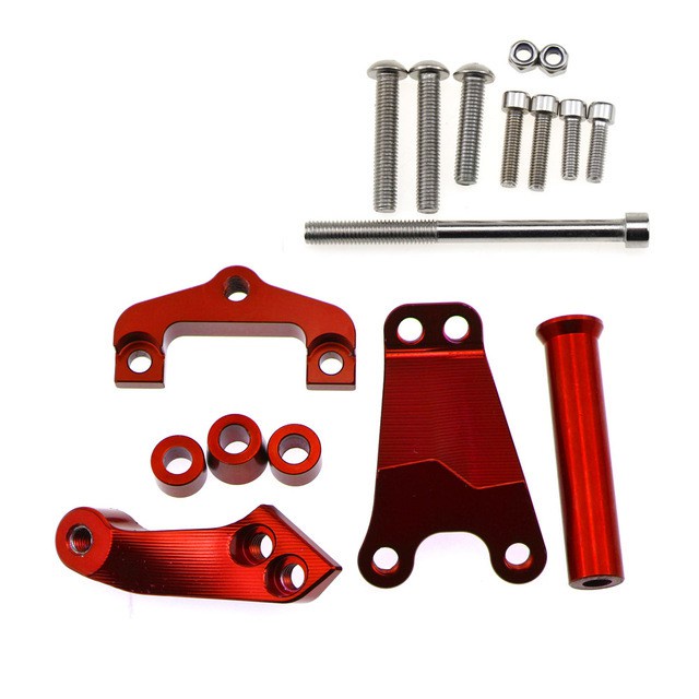 BIK CNC Aluminum Damper Bracket For Kawasaki Z800 (2013-2016) – Green, 255mm, Durable Chain/Engine Protector