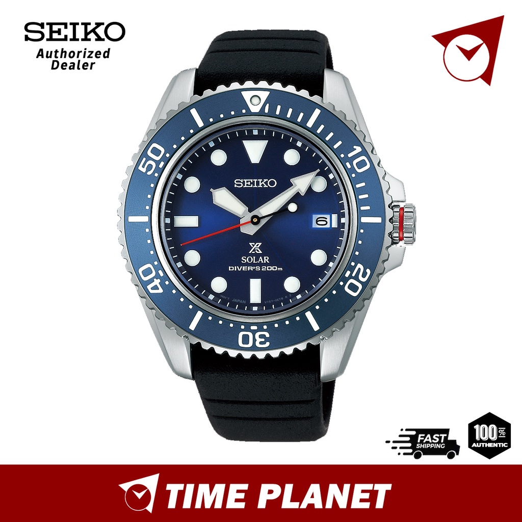 Official Warranty Seiko SNE593P1 Prospex Solar Power Diver s 200M Blue Dial Black Silicone Men Watch Shopee Malaysia