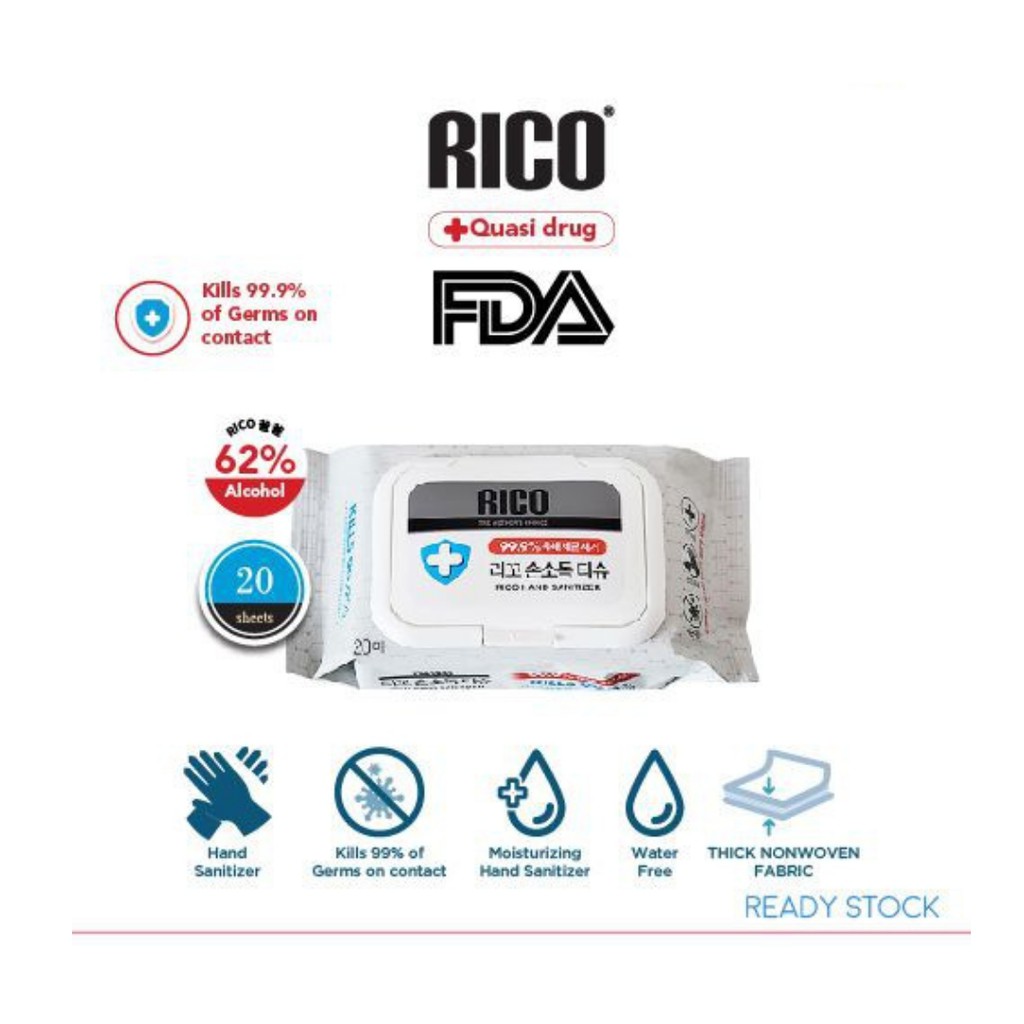 Rico Baby Wet Tissue Hand Sanitizer / Signature / Sensitive / Premium ...