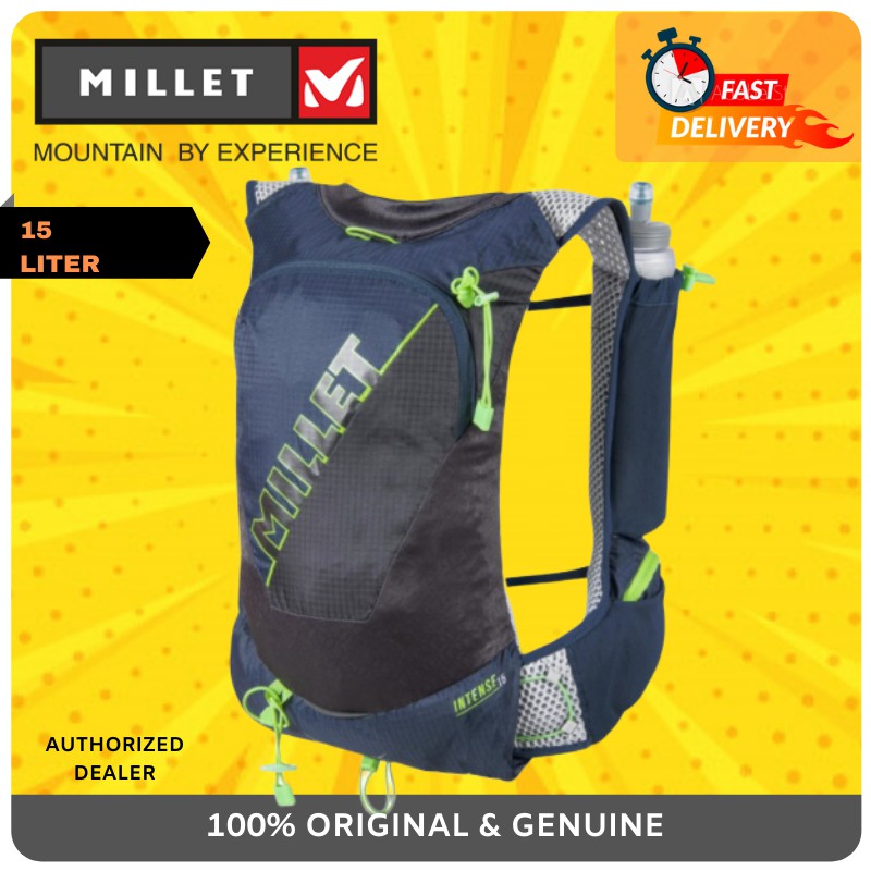 100 ORIGINAL MILLET INTENSE 15 RUNNING BACKPACK ORION BLUE BLACK Shopee Malaysia