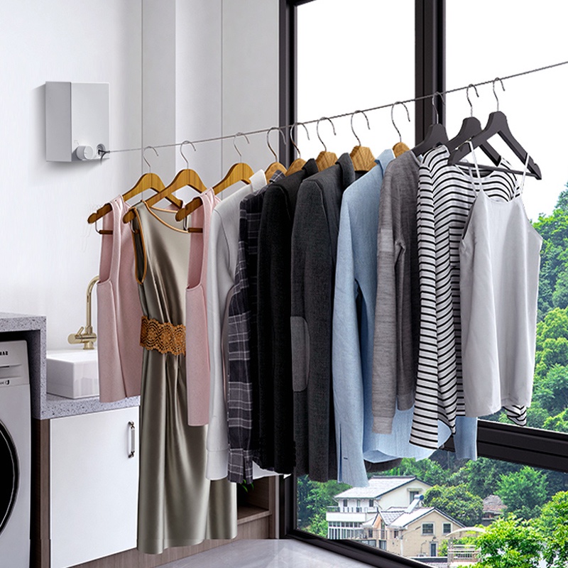 YUN JIE YA【Free Stretching】Invisible 304 Steel Wire Clothesline/Clothes ...