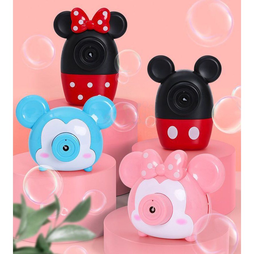 Automatic BUBBLE CAMERA MACHINE 🍭 Mickey Minnie Mouse Toys Kids Bubble ...