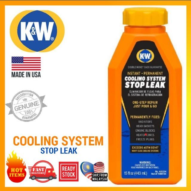 K&W RADIATOR STOP LEAK COOLING SYSTEM STOP LEAK 443ML ONE STEP REPAIR