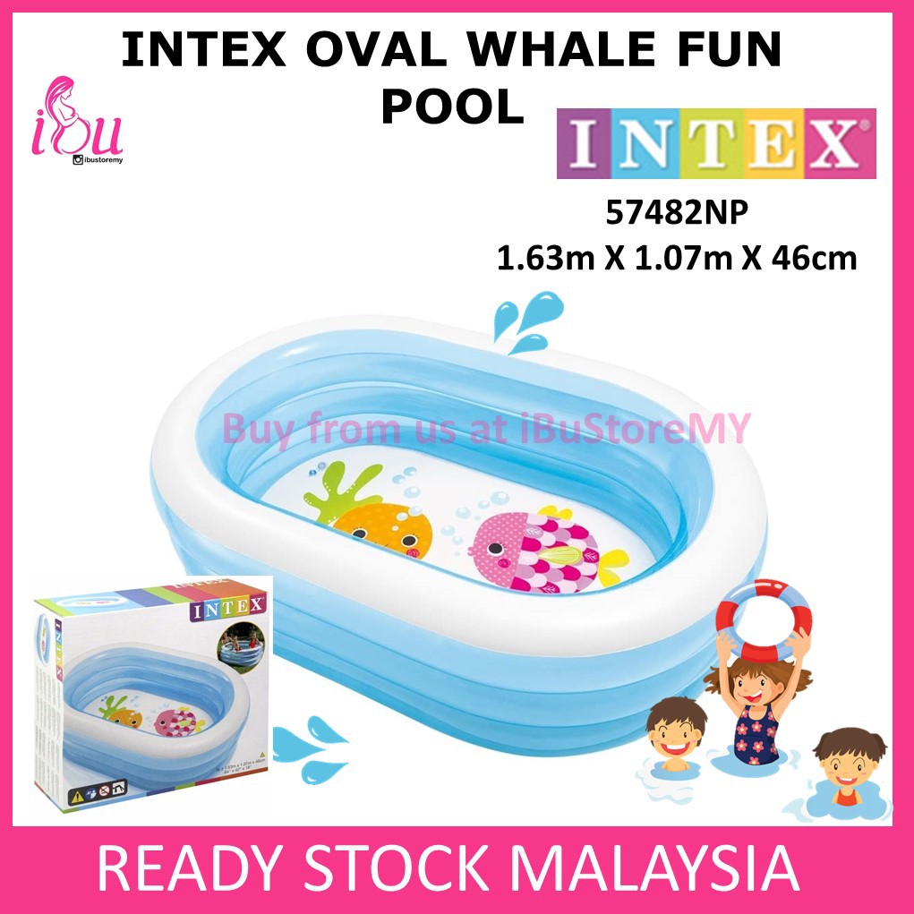 Intex 57482 57482NP My Sea Friends Oval Whale Fun Pool Swimming Pool ...