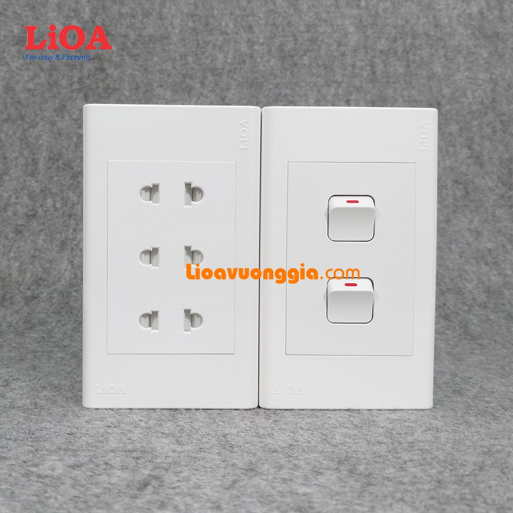 Combo three 2-pin LiOA 16A 3520W power outlet + 2 electrical switches ...