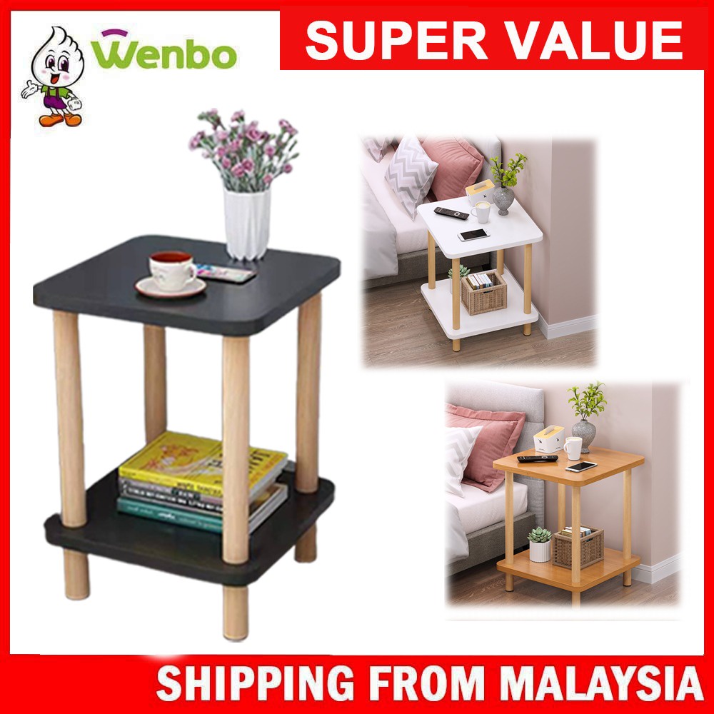 Wenbo Side Table Double Layers Multipurpose Coffee Table Household