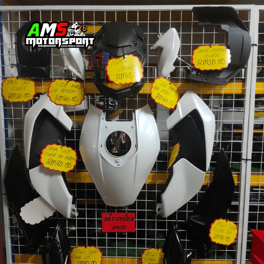 SET COVER DOMINAR 400 (ORIGINAL BAJAJ) MOON WHITE Shopee Malaysia