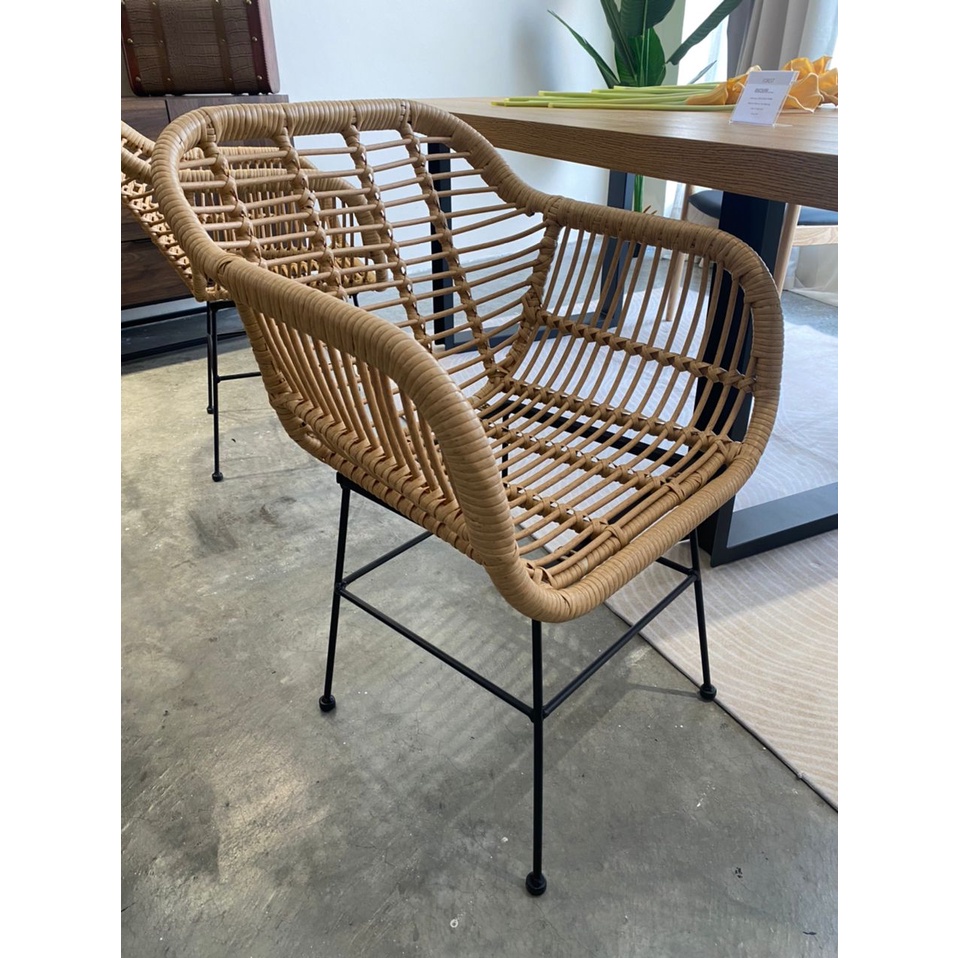 LANCCO ZEVA Rattan Chair Handmade PE Ratten Chair Kerusi Rotan Bohemian