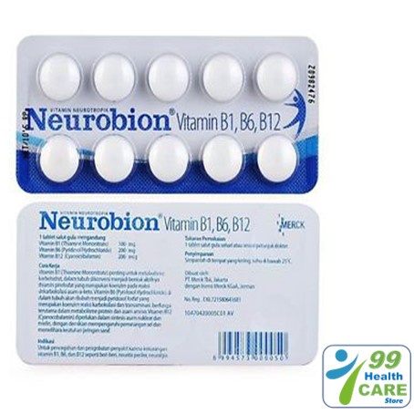 Neurobion Vitamin B1, B6, B12 (60's) (10 Tablets X 6 Strips Without Box ...