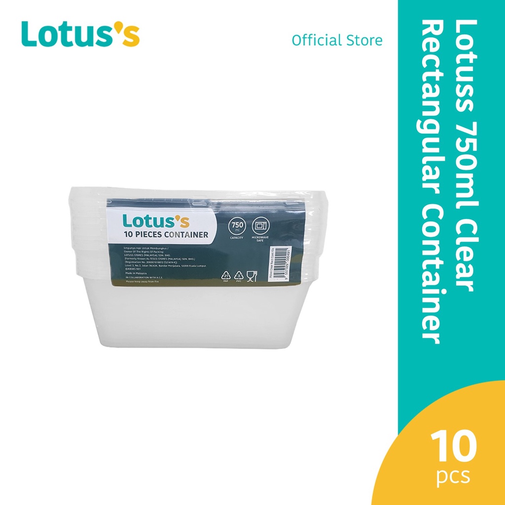 Lotus's Clear Rectangular Container (750ml) | Shopee Malaysia
