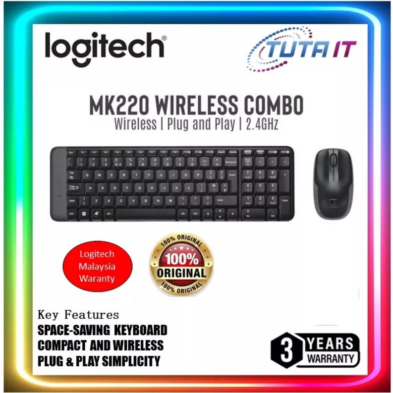 Logitech MK220 Compact Wireless Keyboard Mouse Combo(920-003235 ...