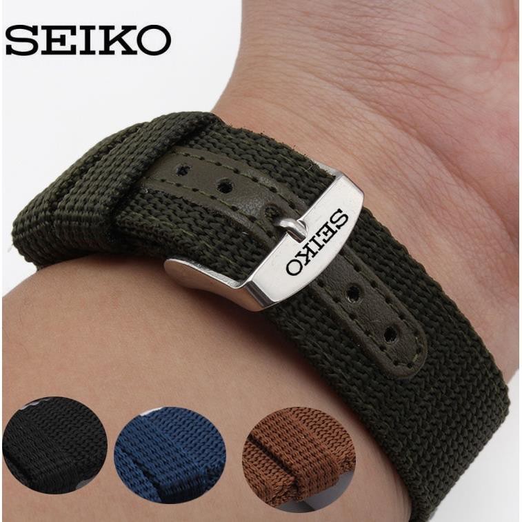 Ready Stock Seiko No. 5 nylon strap canvas watch band men and women Watch accessories waterproof and sweatproof 18 19 20 22 24mm