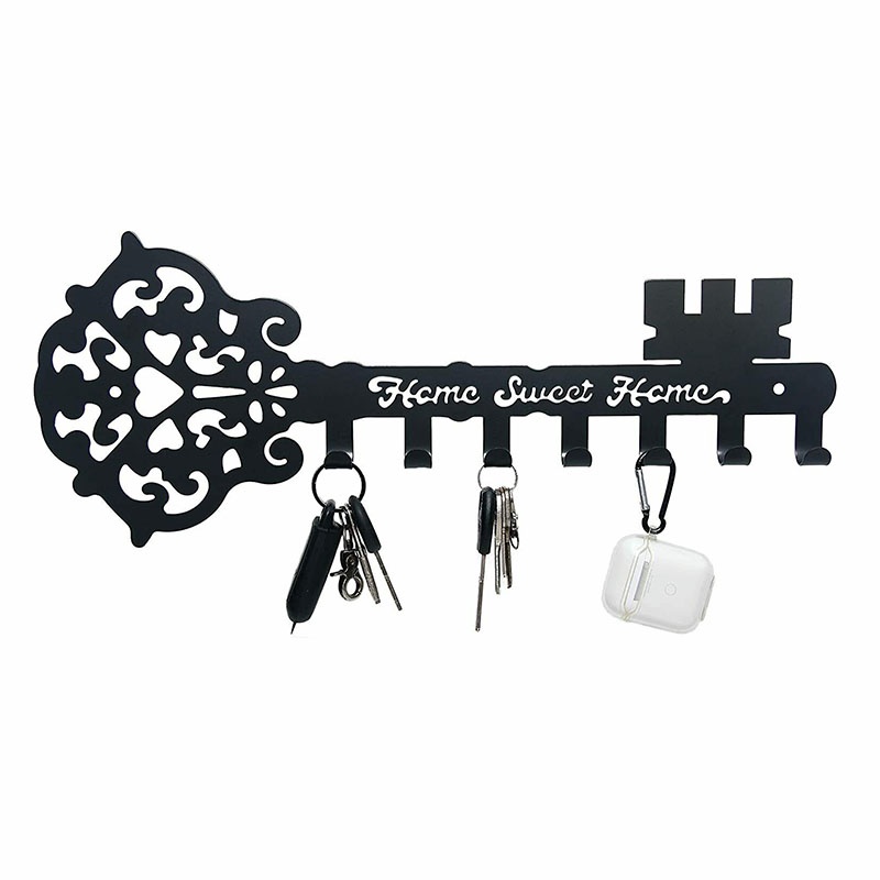 Key Holder Hooks Sweet Home Wall Mounted Decorative Black Metal HangerHome Living Room Interior