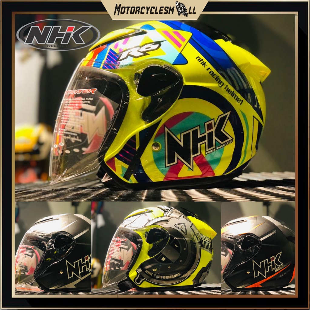 NHK R6 PIGMENT/TRACK HELMETS OPEN FACE TOPI KELEDAR | Shopee Malaysia