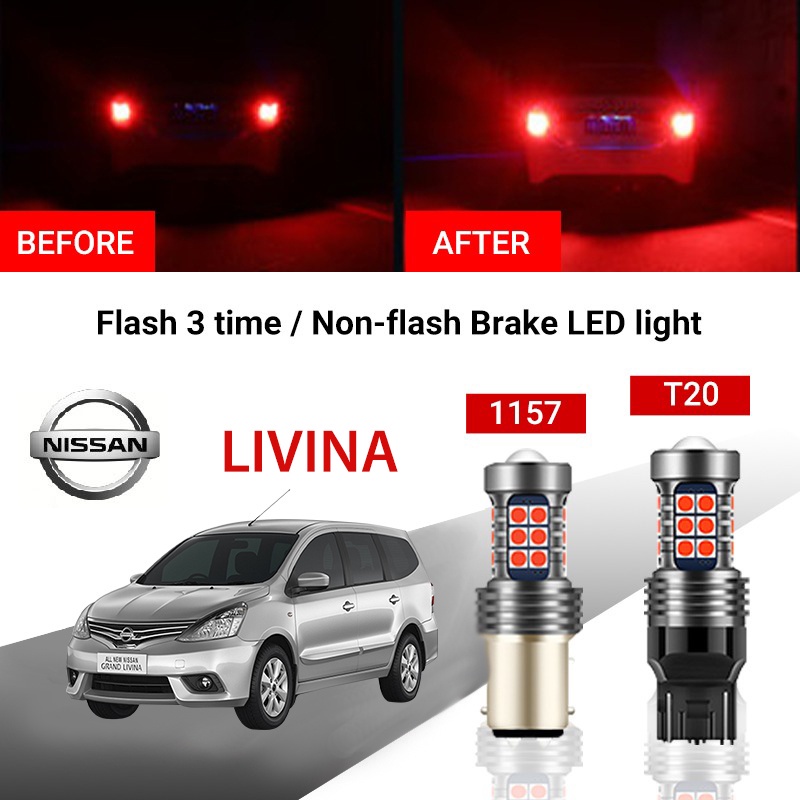 2pcs Red 1157 BAY15D P21/5W Strobe Flash Light Brake Blink LED Tail Reverse  Bulb 