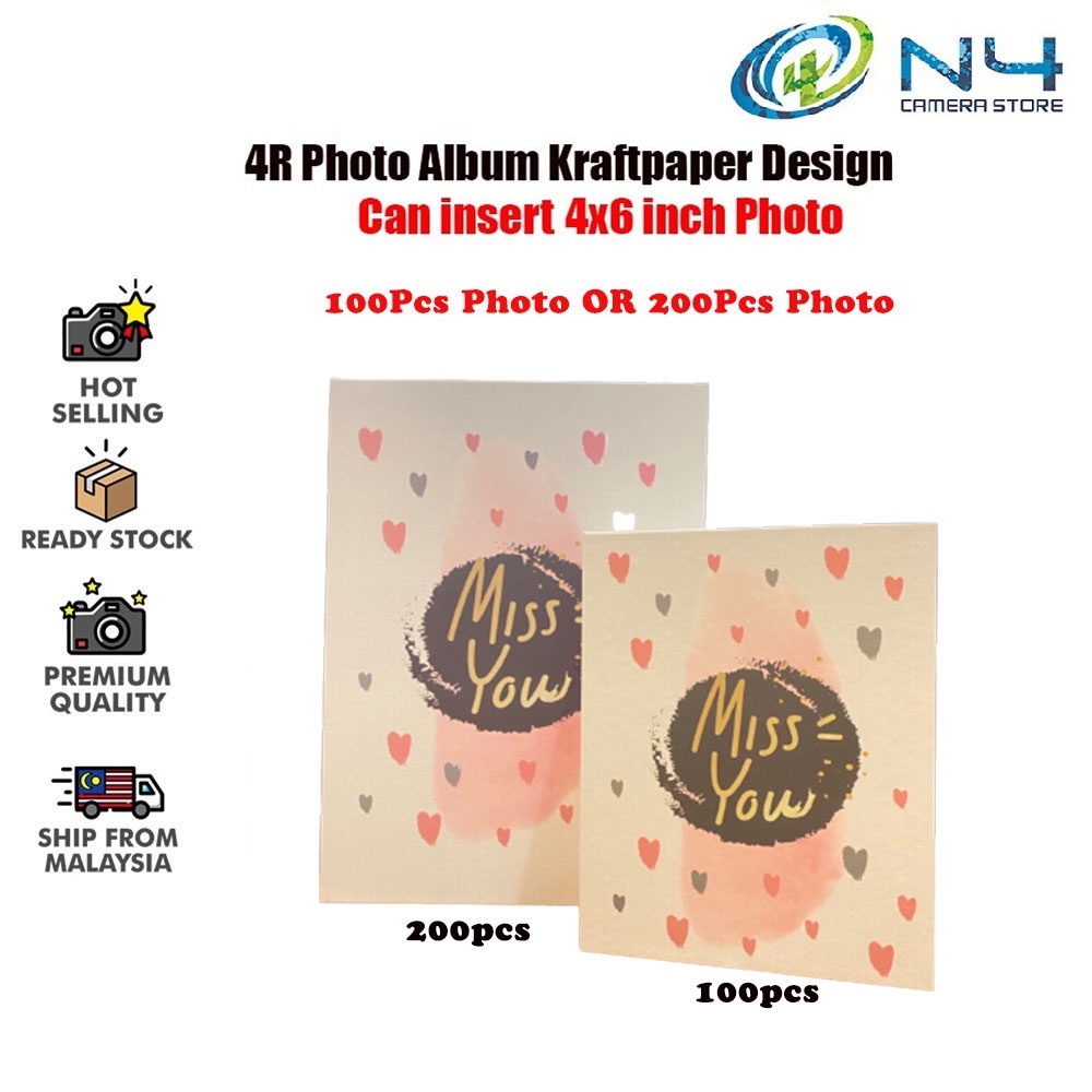 4R Photo Album Insert Type Family Small Photo Album Kraftpaper 4R 4x6 ...